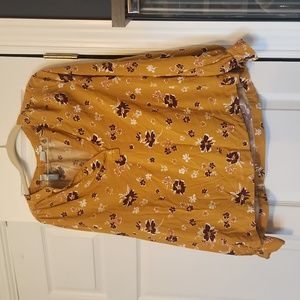 GAP Mustard Floral Blouse